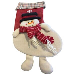Christmas Stocking Snowman 16”x10” NOB